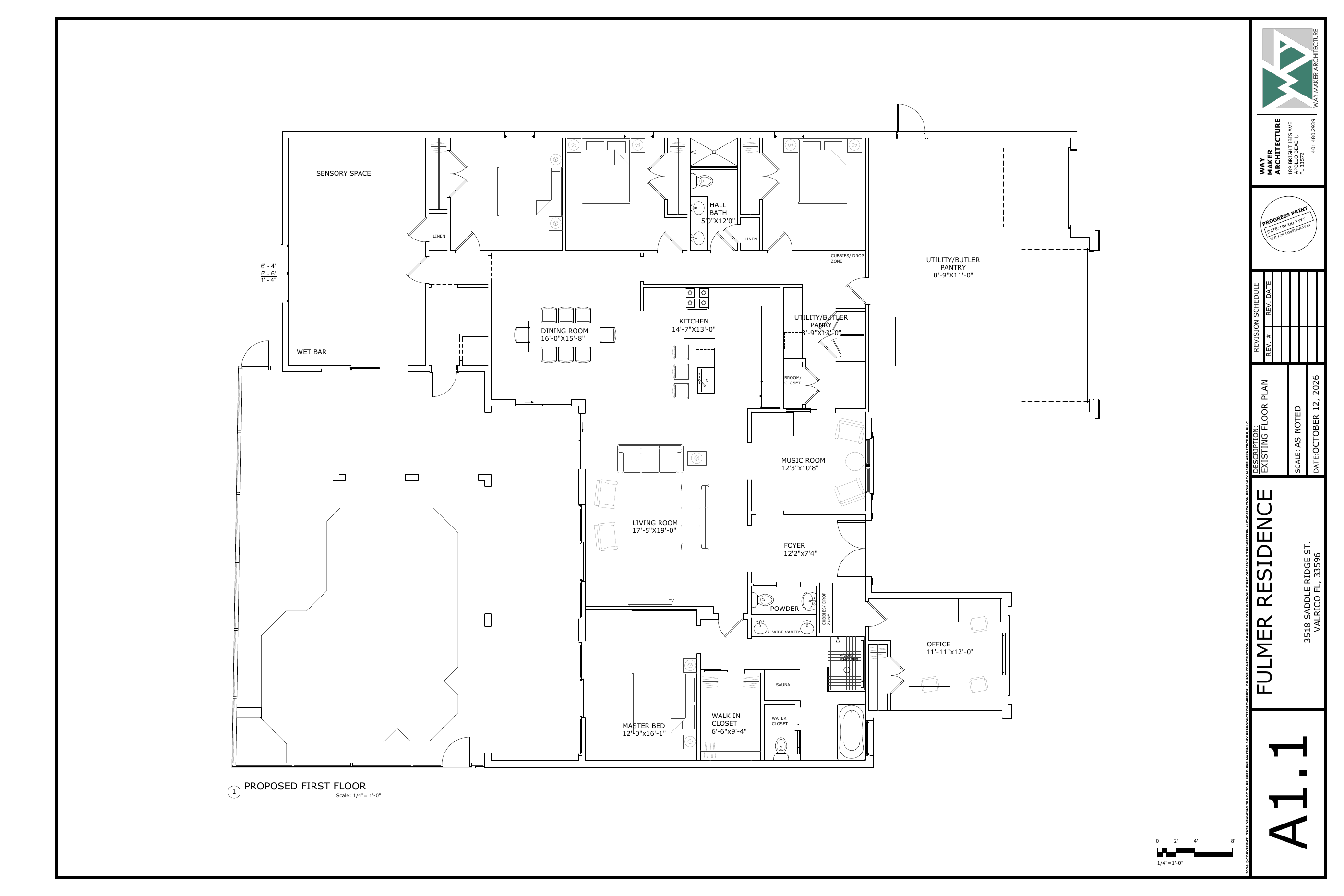 Complete latest architect plan showing living spaces and garage.