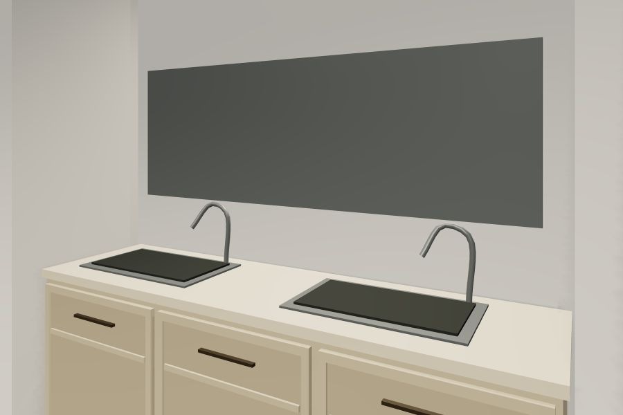 Bathroom toward vanity